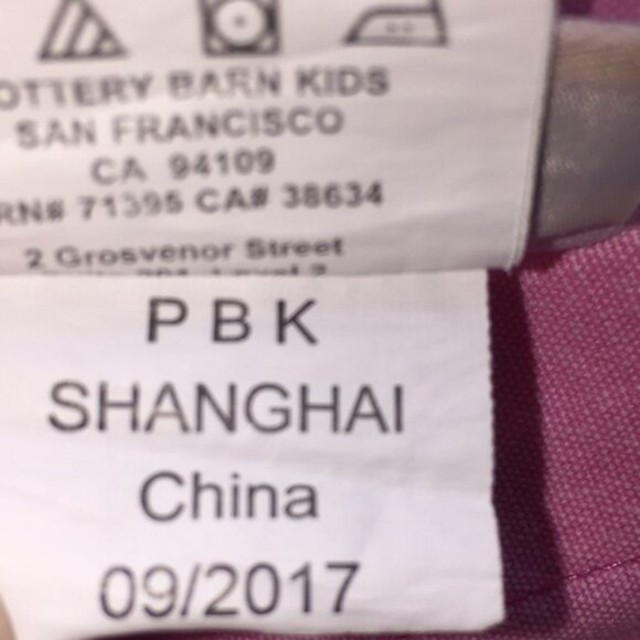 Pottery Barn Kids Canvas Star Pink  White Pillow Sham 16 in x 16 in - Picture 8 of 9